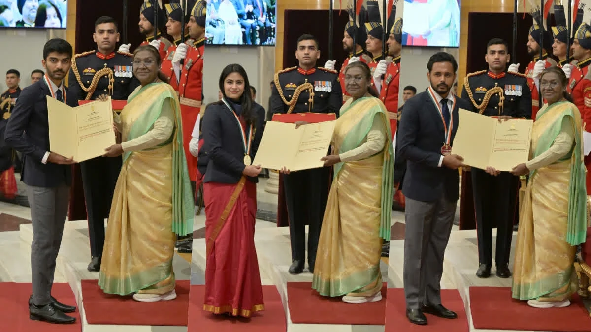 National Sports Awards Manu Bhaker, Gukesh, Harmanpreet Singh, Praveen Kumar Receive Khel Ratna from President Murmu