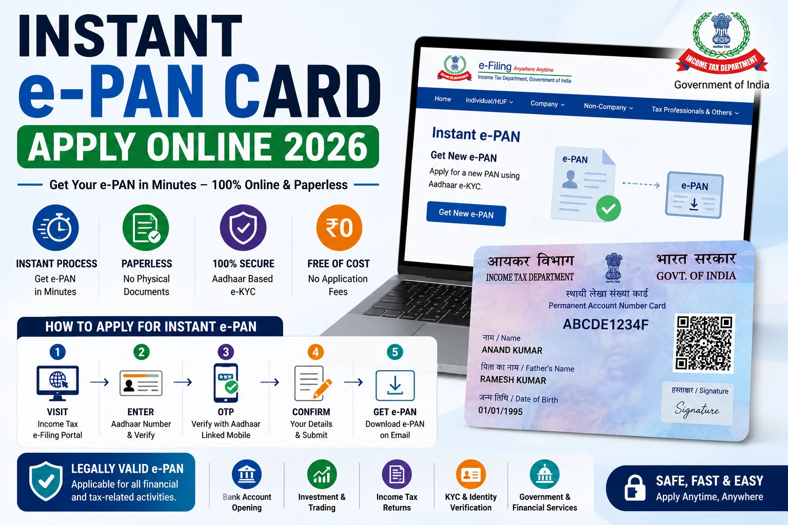 Instant e-PAN Card Apply Online 2026