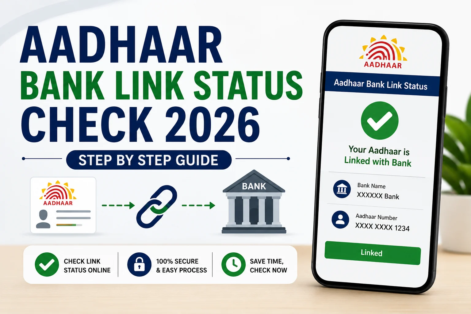 Adhar Bank Link Status check 2026