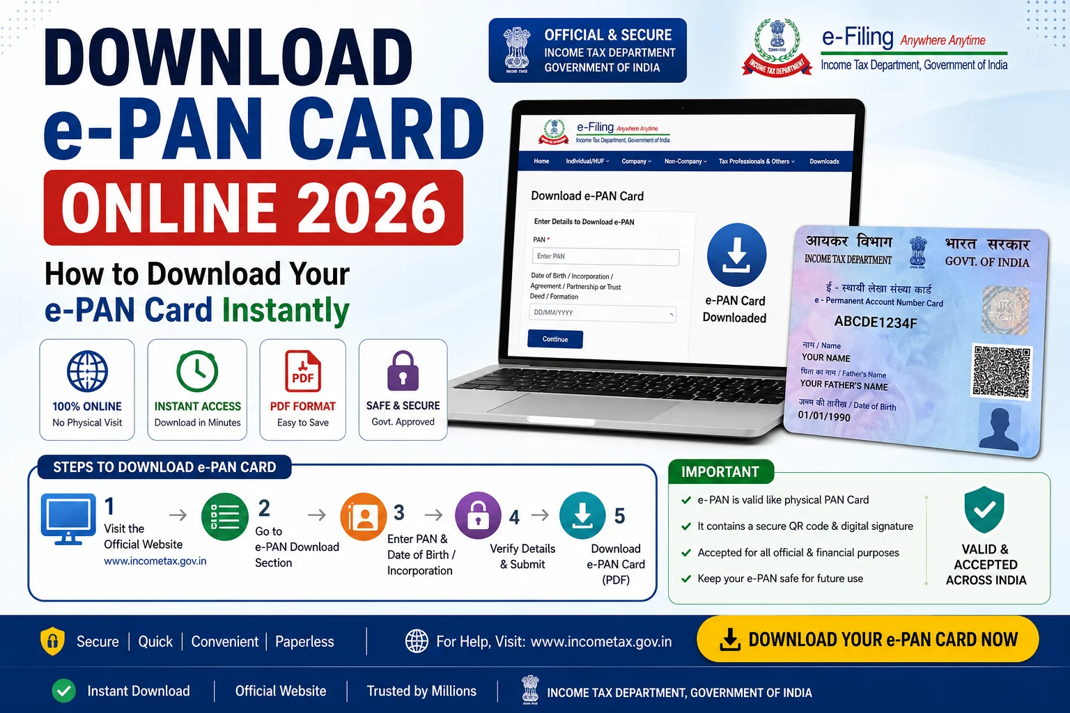 Download e-PAN Card Online 2026