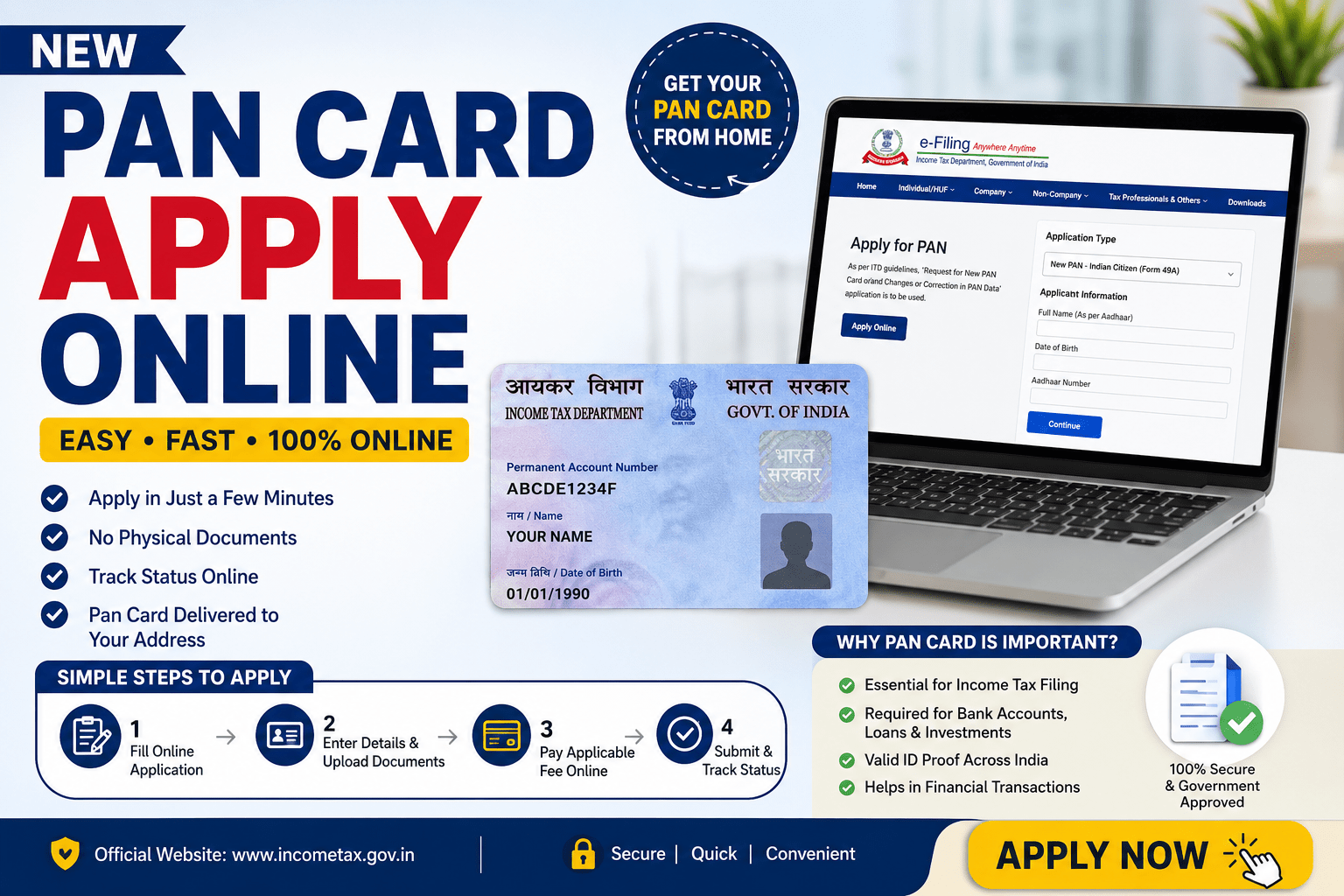 New PAN Card Apply Online 2026