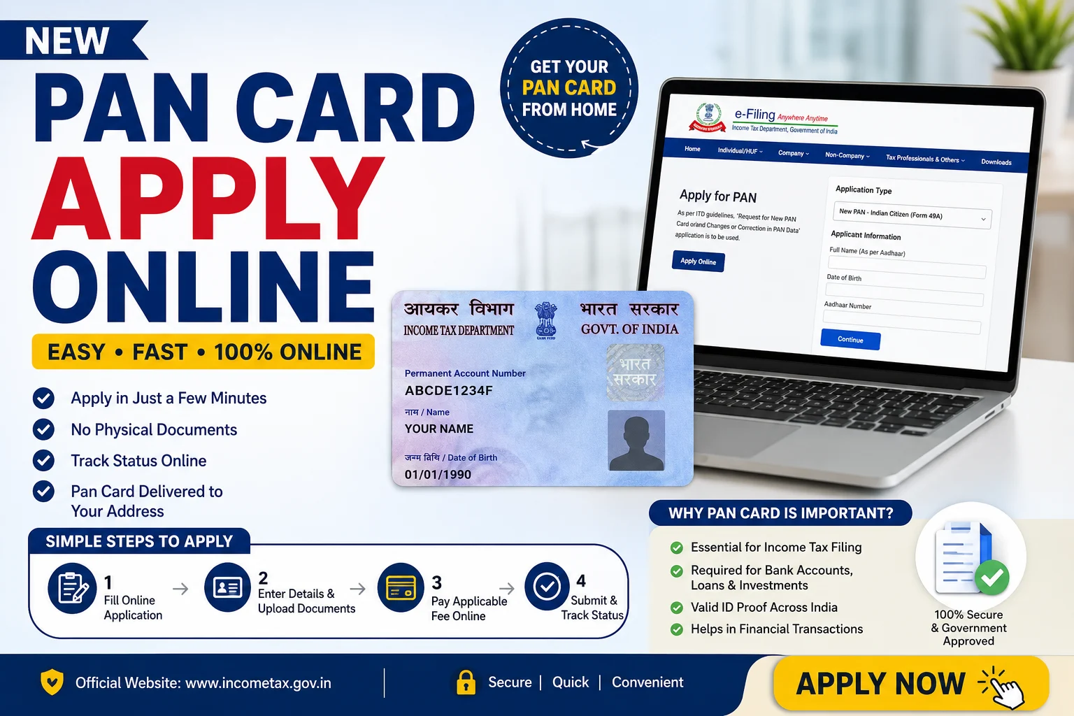 New PAN Card Apply Online 2026