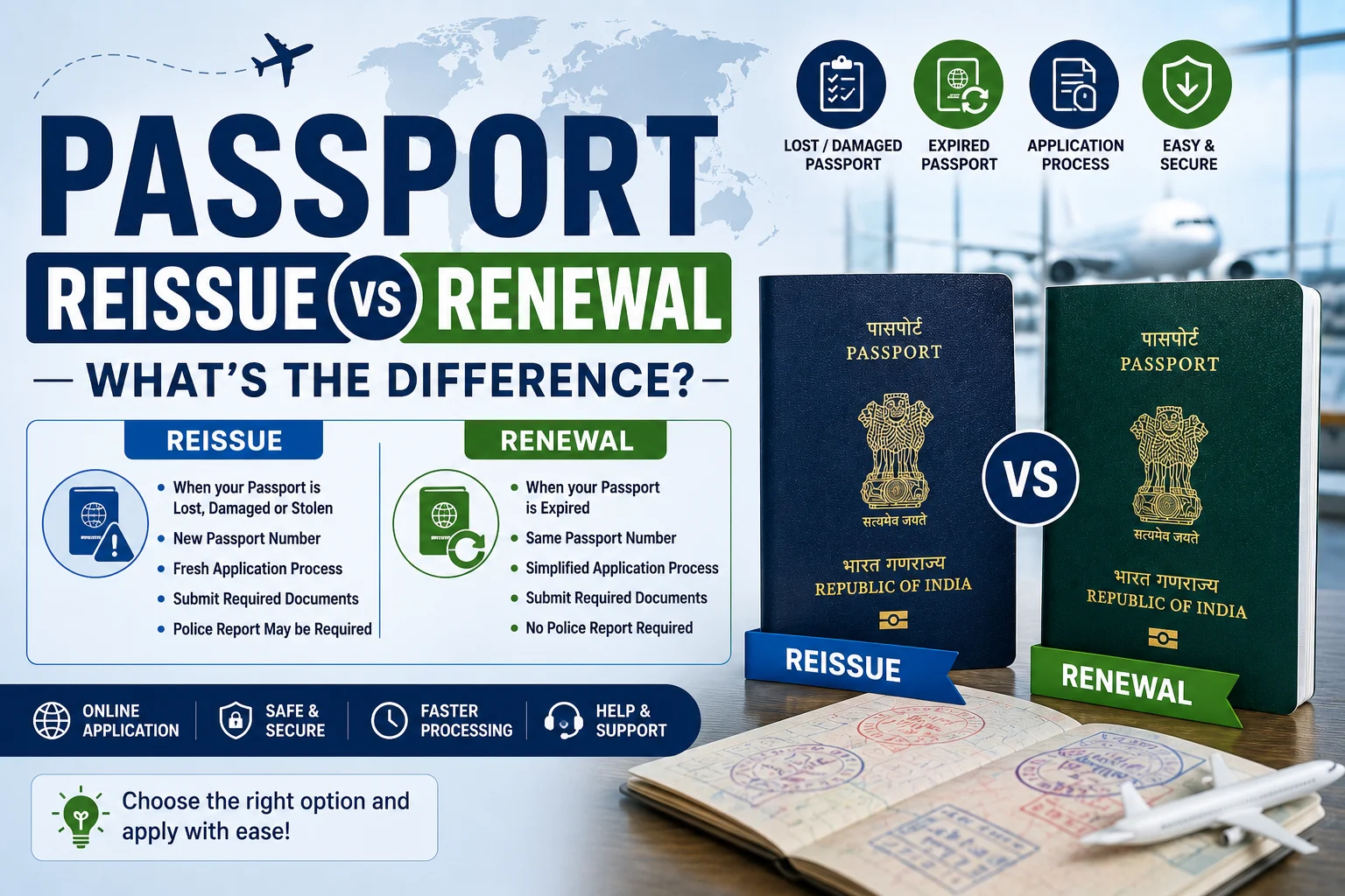 Passport Reissue vs Renewal