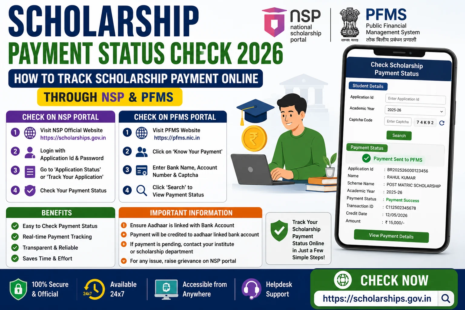 Scholarship Payment Status Check 2026