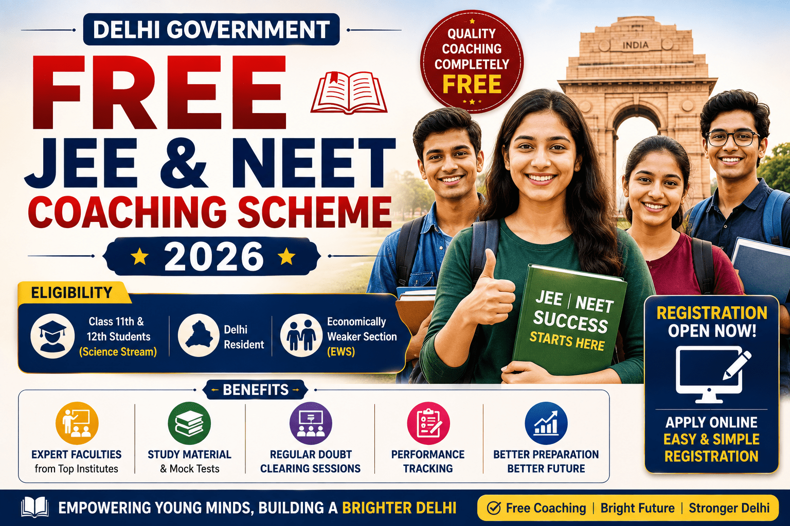 Delhi Free JEE & NEET Coaching Scheme 2026