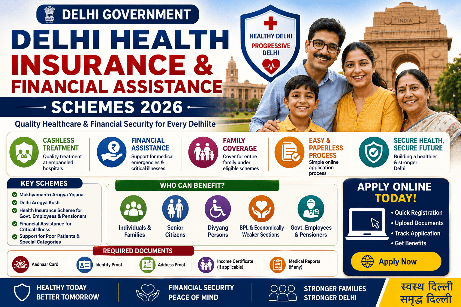 Delhi Health Insurance & Financial Assistance Schemes 2026