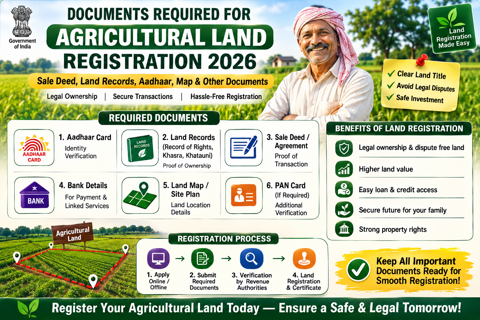 Documents Required for Agricultural Land Registration 2026