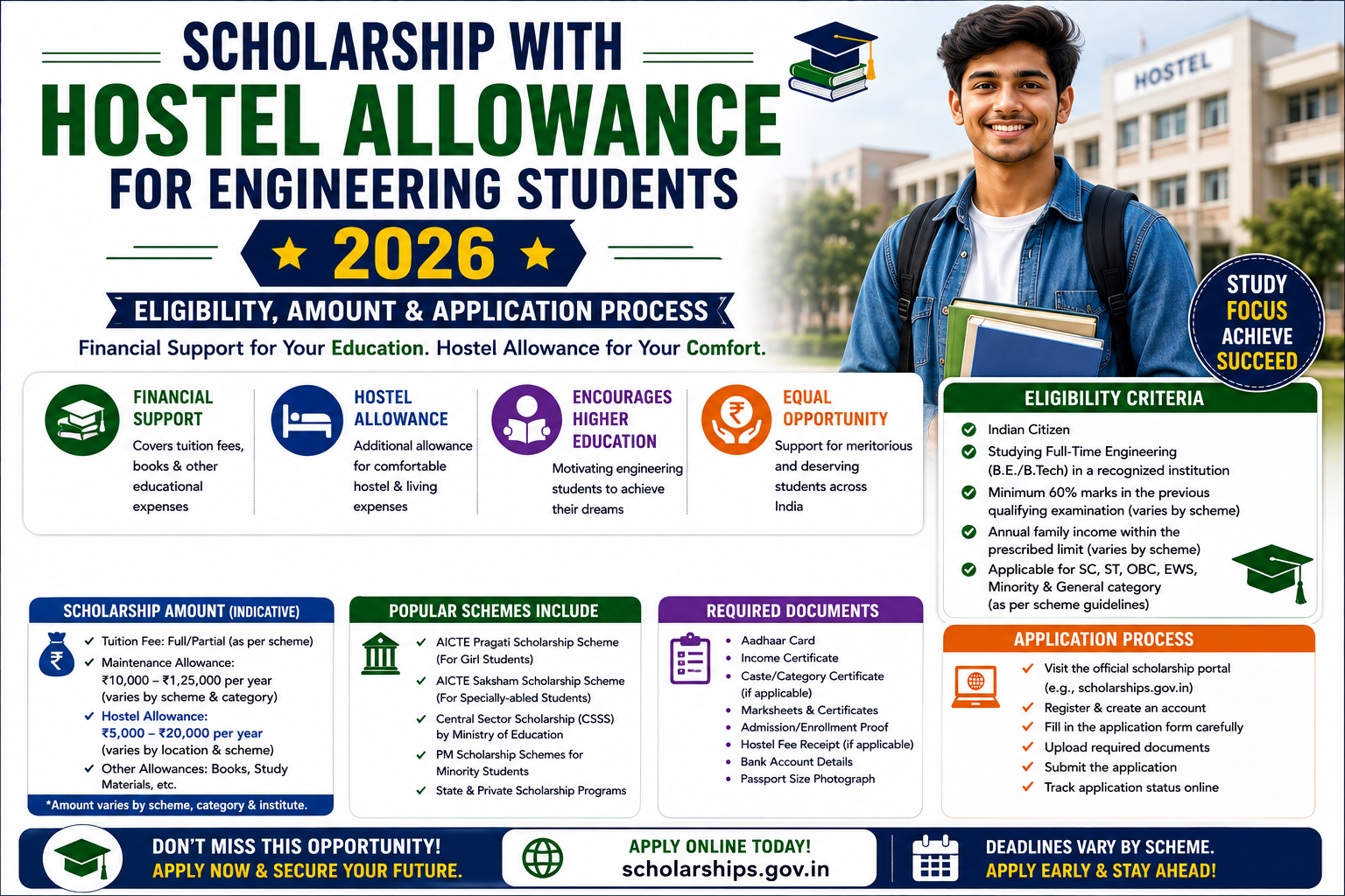 Scholarship with Hostel Allowance for Engineering Students 2026
