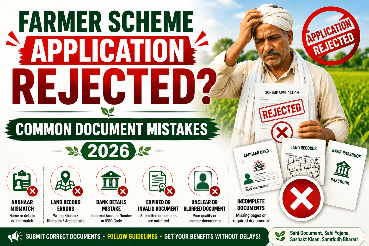 Farmer Scheme Application Rejected Common Document Mistakes 2026