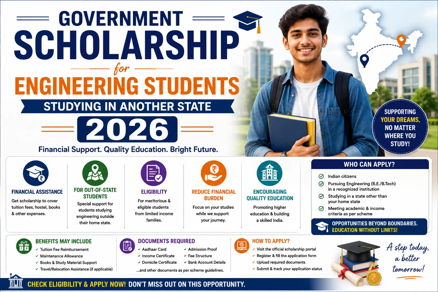 Government Scholarship for Engineering Students Studying in Another State 2026
