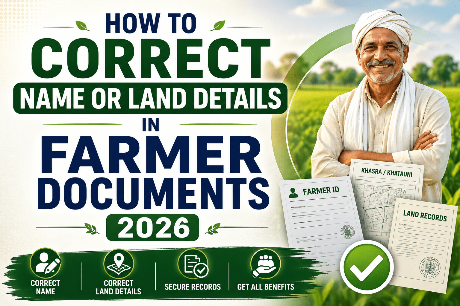 How to Correct Name or Land Details in Farmer Documents 2026