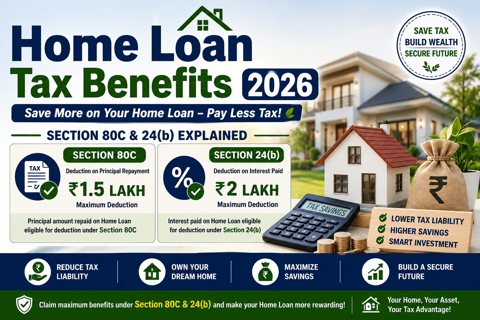 Home Loan Tax Benefits, Section 80C, Section 24b, Home Loan Tax Deduction, Income Tax